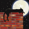 Cat Wandering Under The Moon