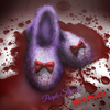 Purple Slippers with Red Bows